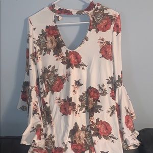 A long sleeve v-neck top